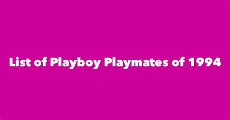 List of Playboy Playmates of 1994